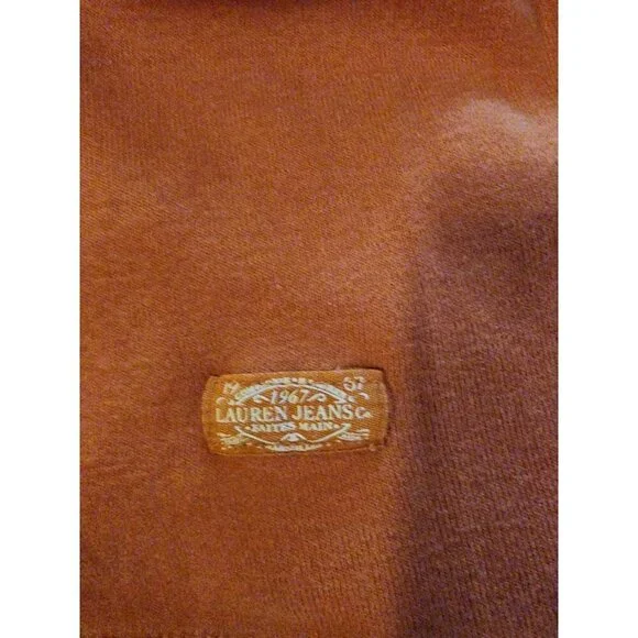 Women's Lauren Ralph Lauren Orange Solid Peasant M Lace Tunic Lagenlook Breath - Picture 6 of 14